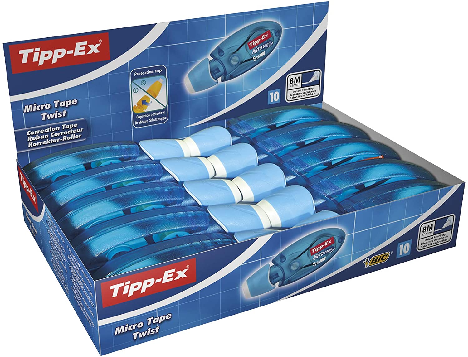 ✓ Lot 10 Rubans Correcteurs Tipp-Ex Micro Tape en stock - 123CONSOMMABLES