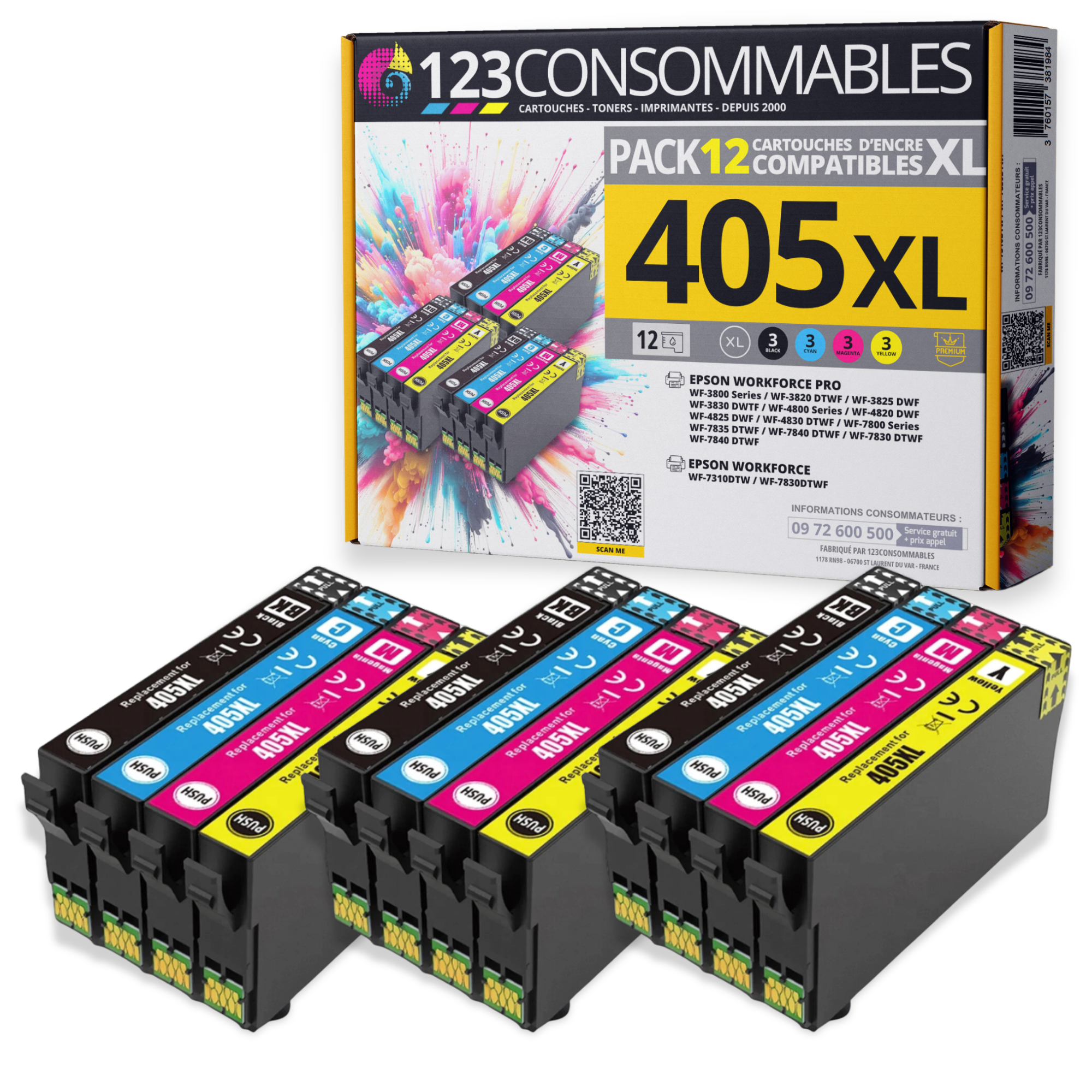 Pack compatible avec EPSON 405 XL 12 cartouches