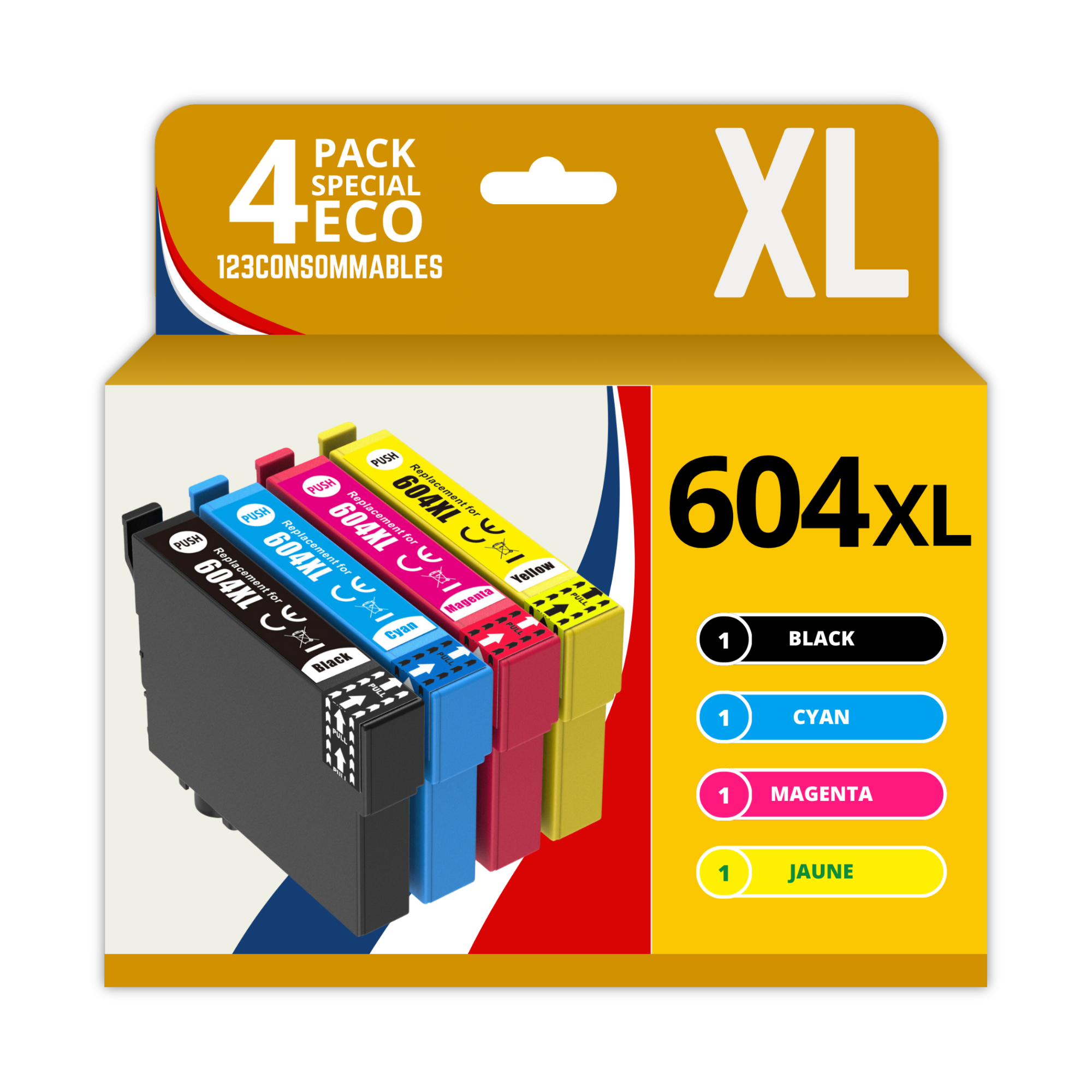 Pack compatible avec EPSON 604 XL, 4 cartouches