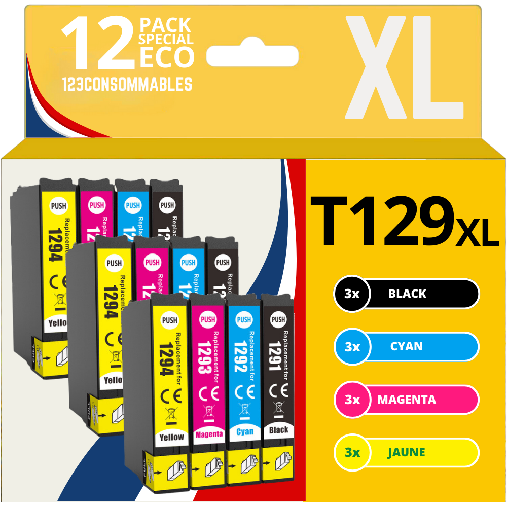 Pack 12 cartouches compatibles EPSON T129XL