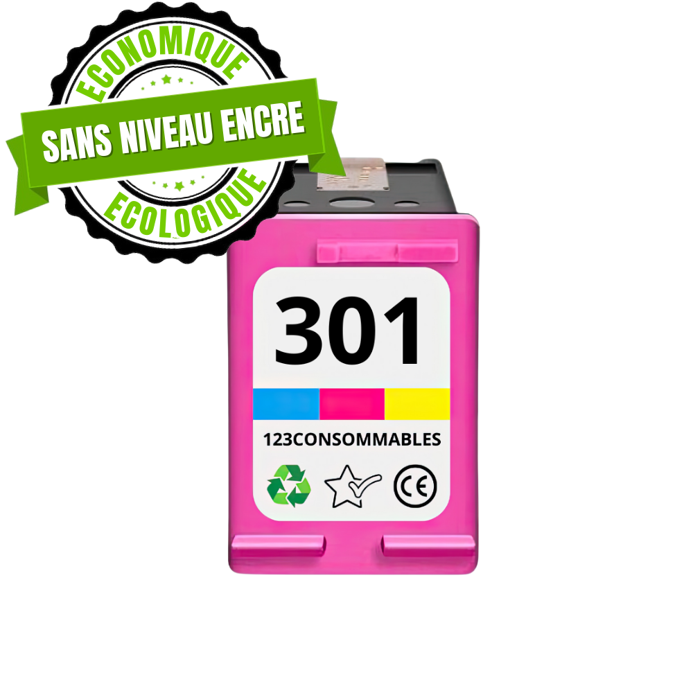 ✓ Cartouche compatible HP 301 CL couleur - SANS NIVEAU ENCRE