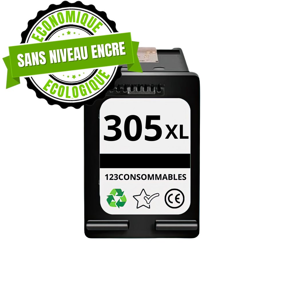 ✓ Cartouche compatible HP 305XL noir - SANS NIVEAU ENCRE couleur Noir en  stock - 123CONSOMMABLES