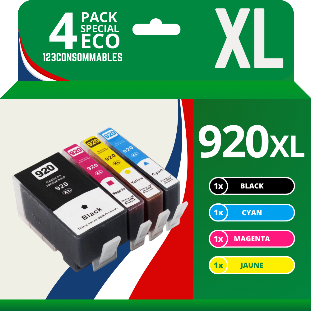 Pack 4 cartouches compatibles avec HP 920XL