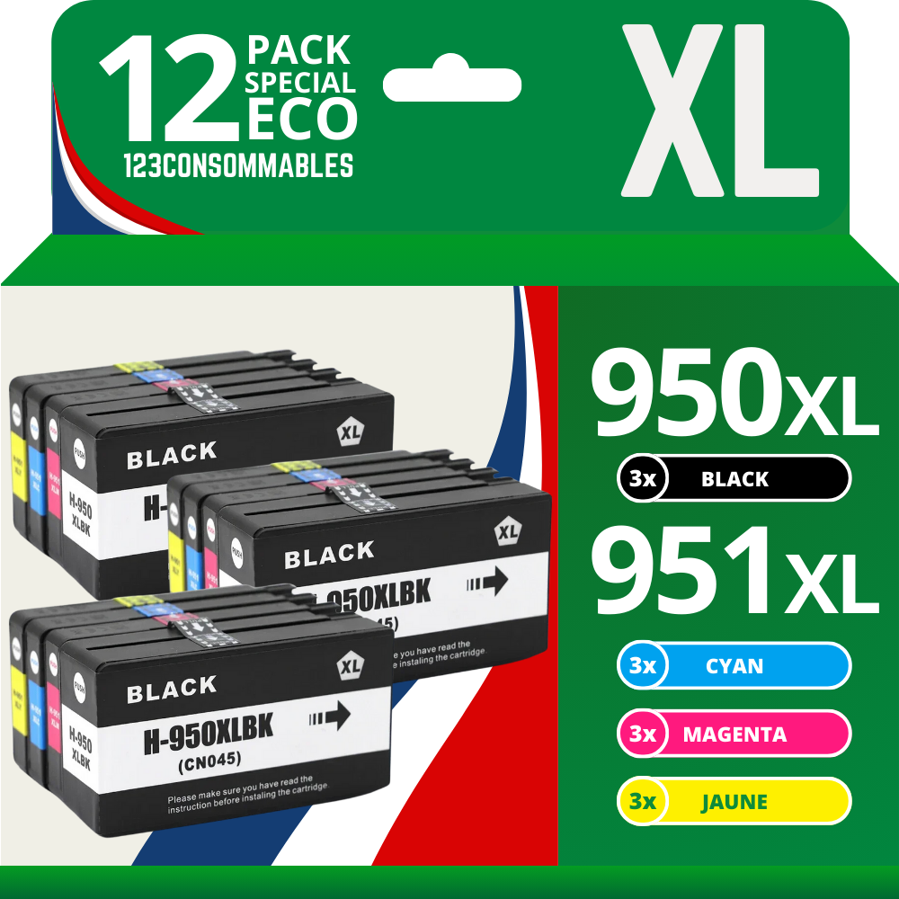 Pack 12 cartouches compatibles HP 950XL/951XL