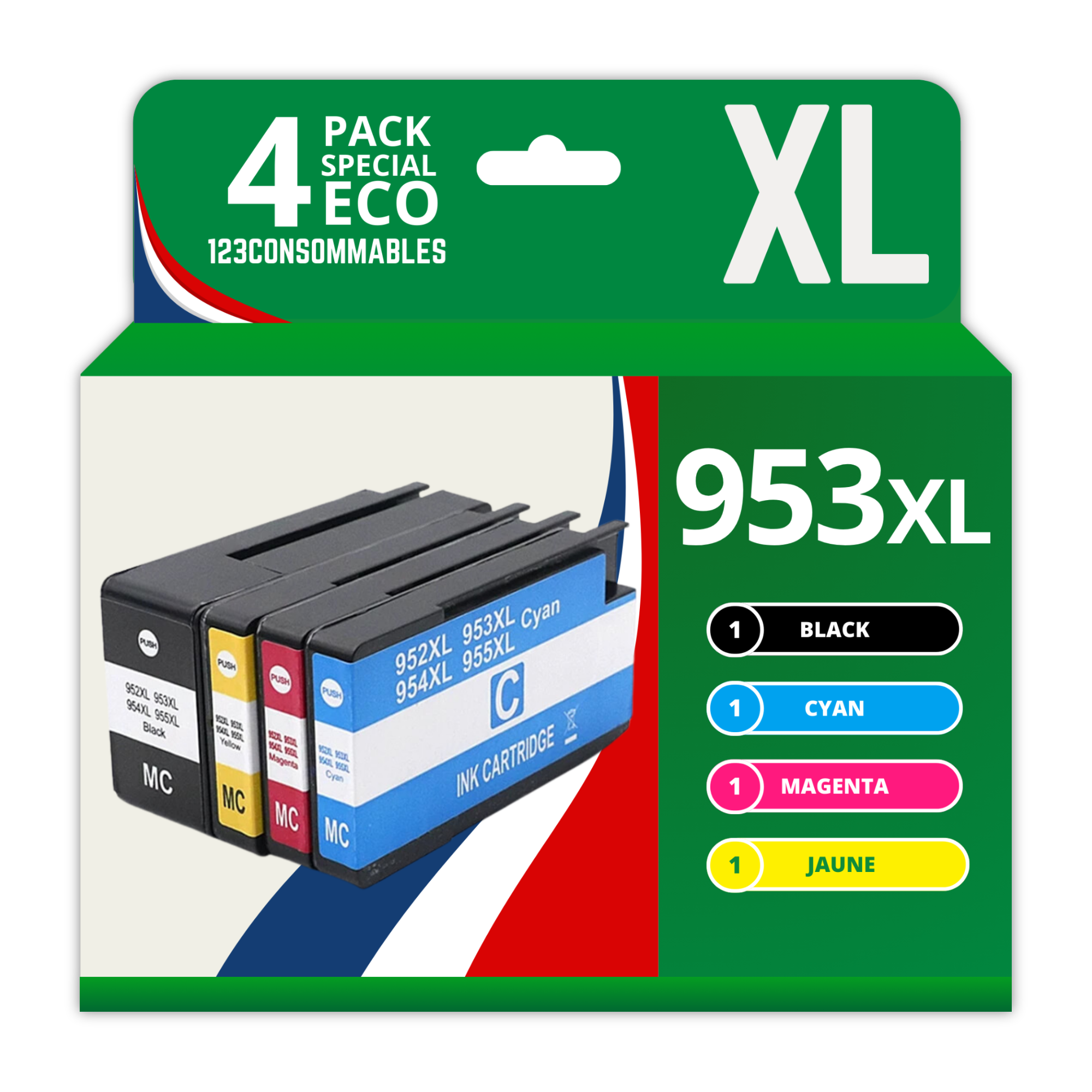 Pack 4 Cartouches compatibles HP 953 XL