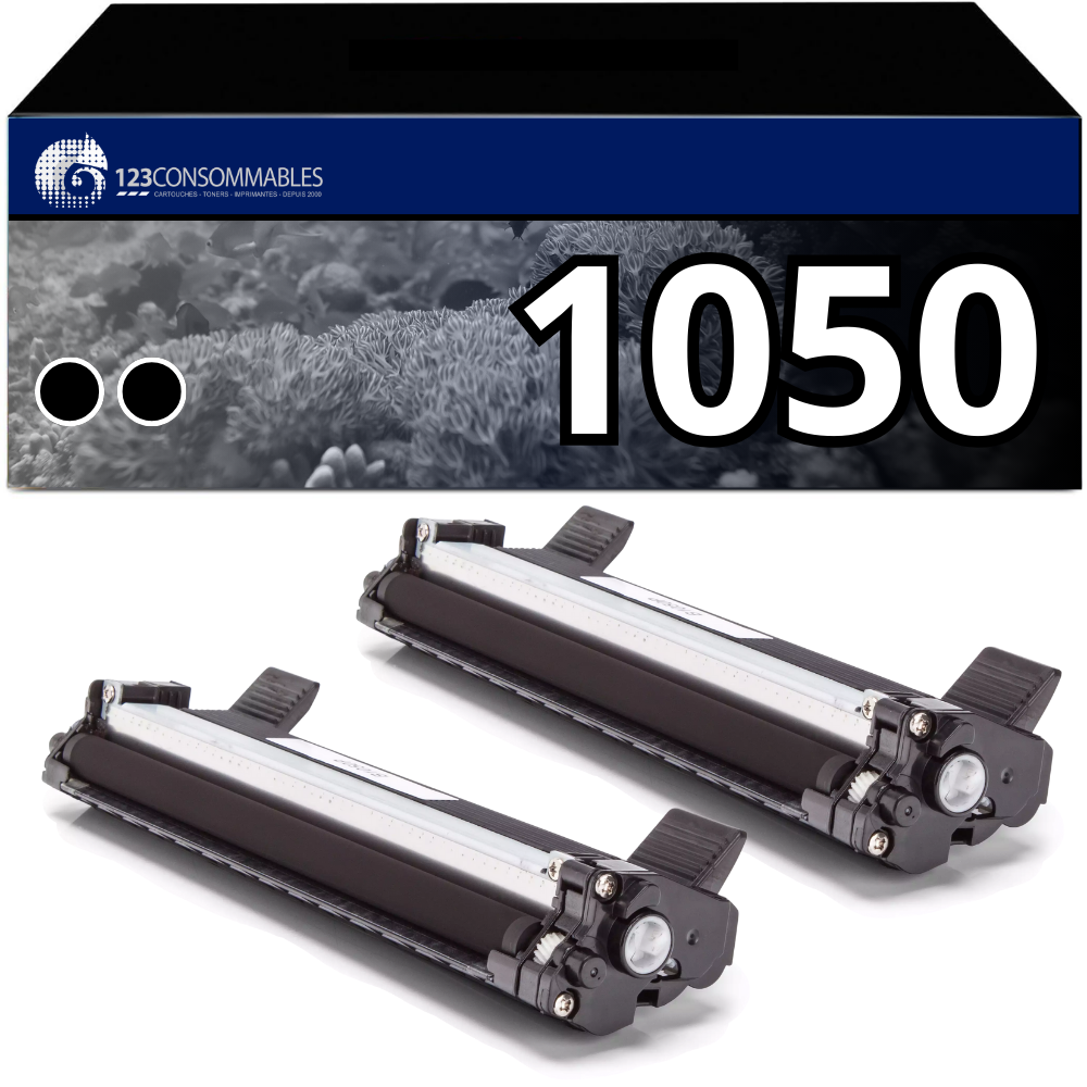 Pack 2 toners compatibles BROTHER TN-1050 noir