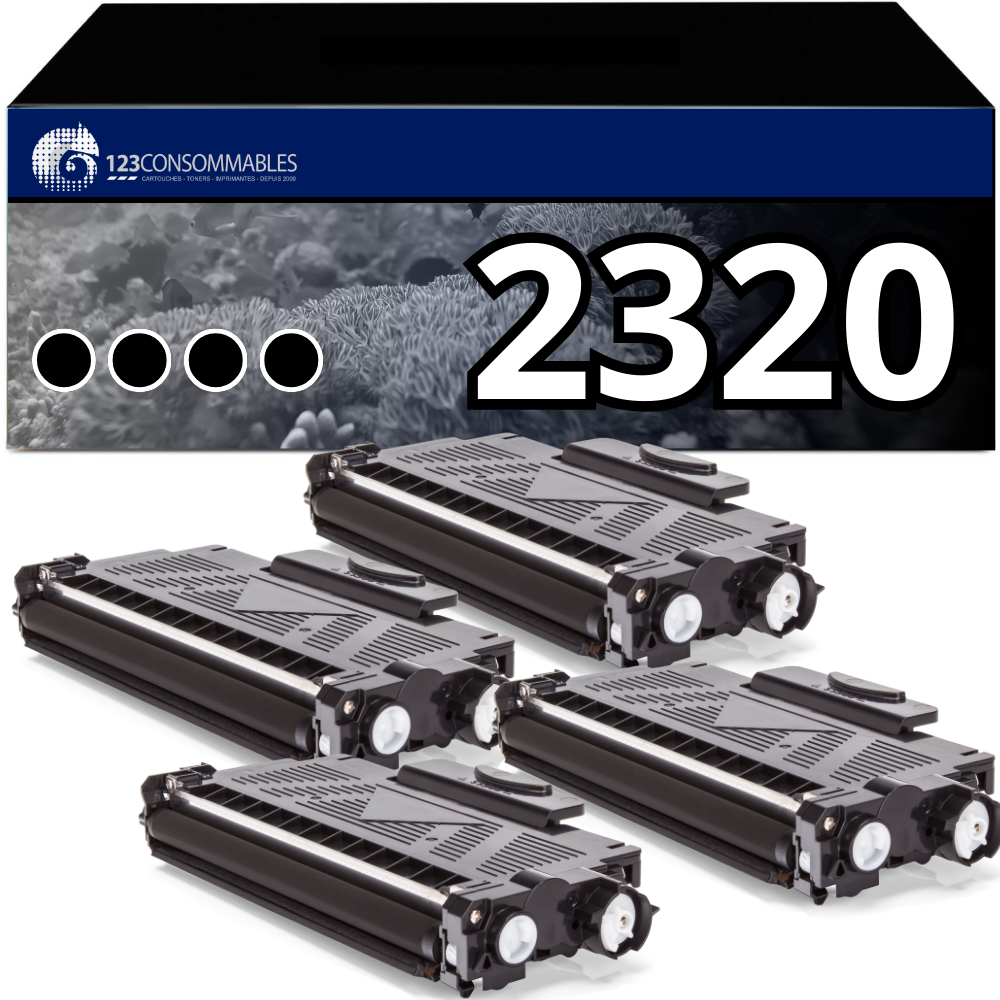 Pack 4 Toners compatibles BROTHER TN-2320 noir