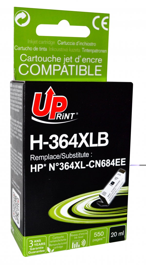 ✓ Cartouche encre UPrint compatible HP 364XL noire couleur Noir en stock -  123CONSOMMABLES