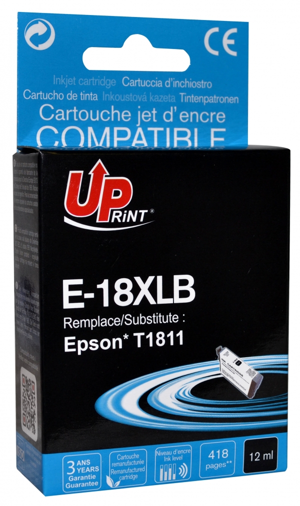 Uprint E-604XL, Pack de 4 cartouches d'encre Uprint compatible EPSON Ananas  (604XL) Noir et Couleur.