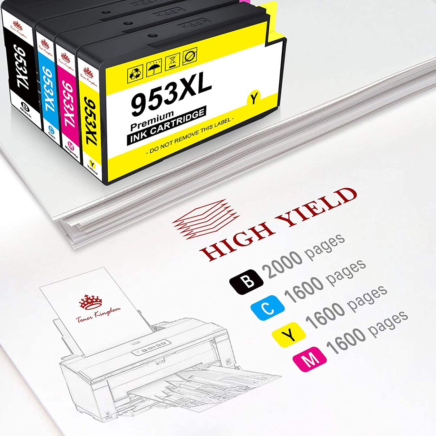 ✓ Pack 4 Cartouches compatibles HP 953XL couleur pack en stock