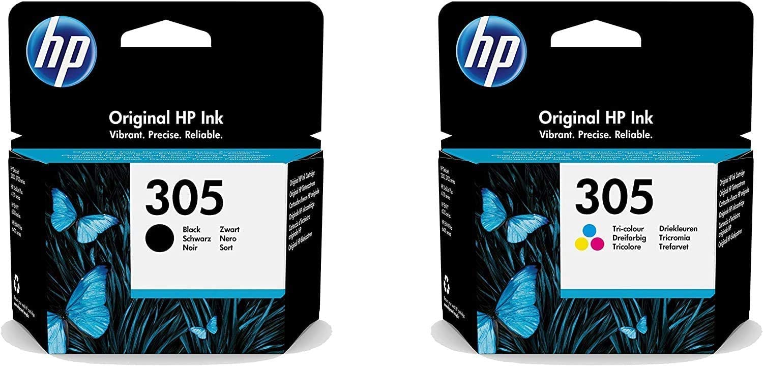 HP 305 noir et couleur pour imprimante HP Envy Pro 6400 6420 6422 6430 6432  + un surligneur PLEIN D’ENCRE