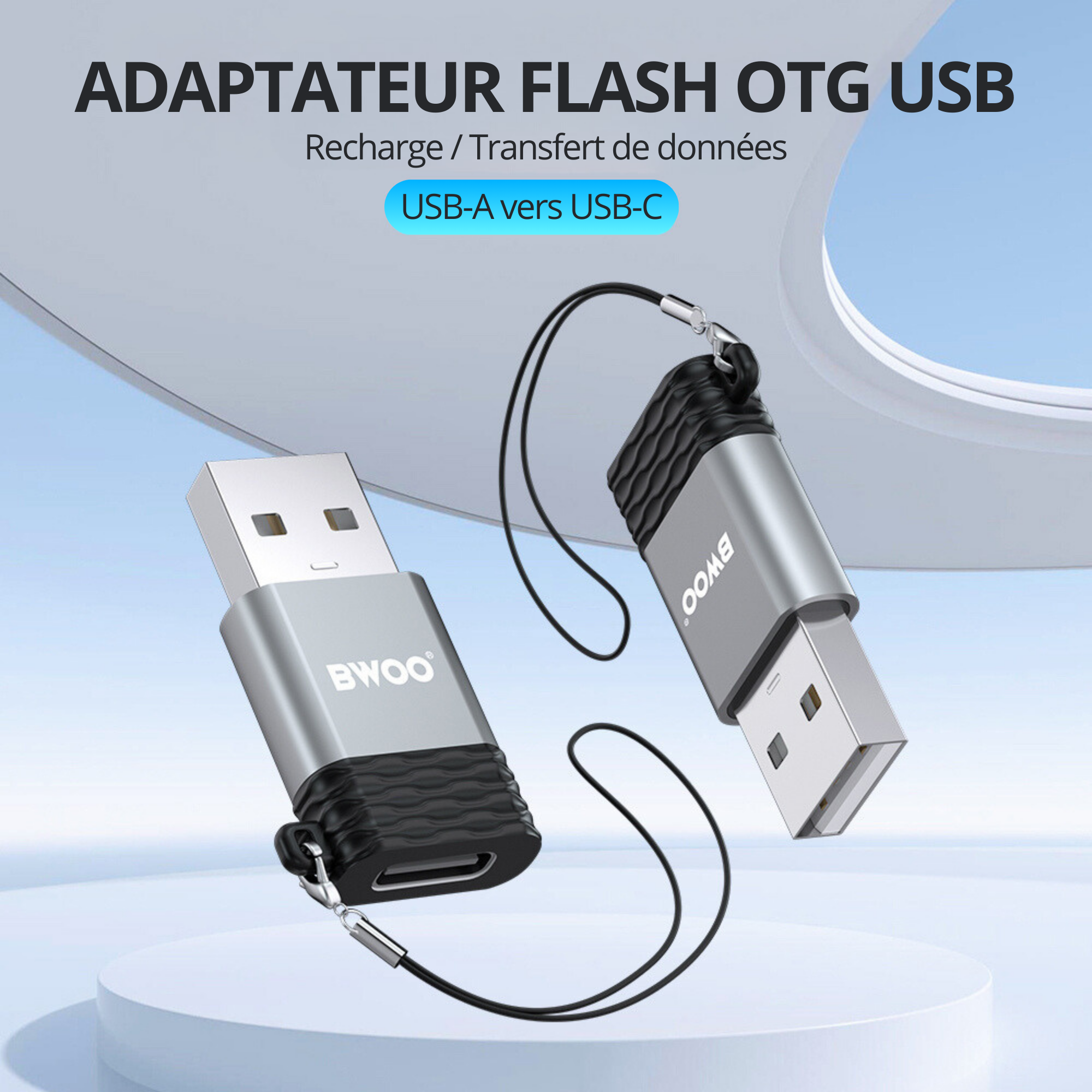 BWOO Adaptateur BZ-38 - USB vers USB C - Gris