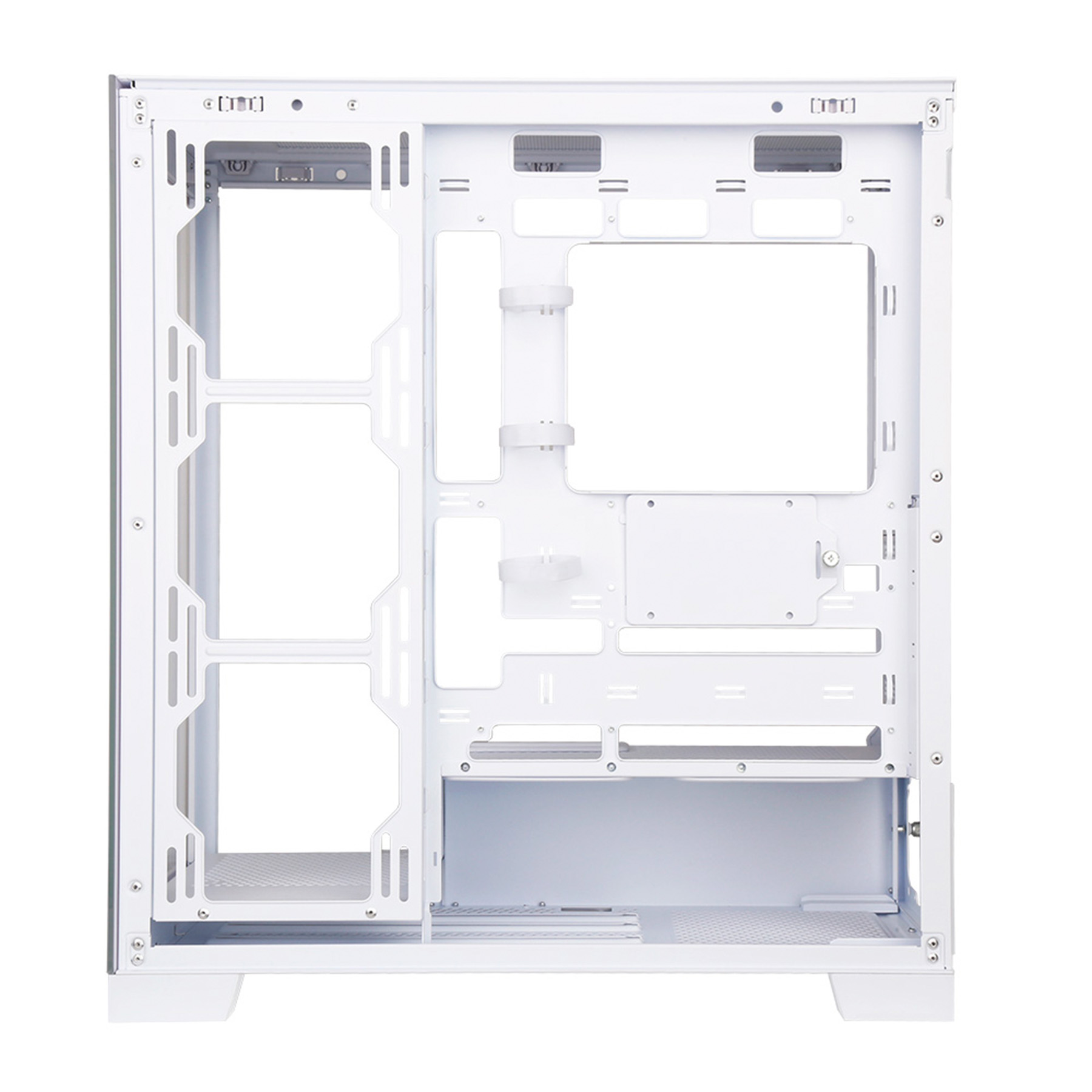 Abysm Danube Sava H500 Boîtier tour ATX, ITX, Micro ATX blanc - Verre trempé latéral et avant - 3,5" et 2,5" - USB-A, USB-C et audio - 4 ventilateurs ARGB installés - Supporte le refroidissement liquide