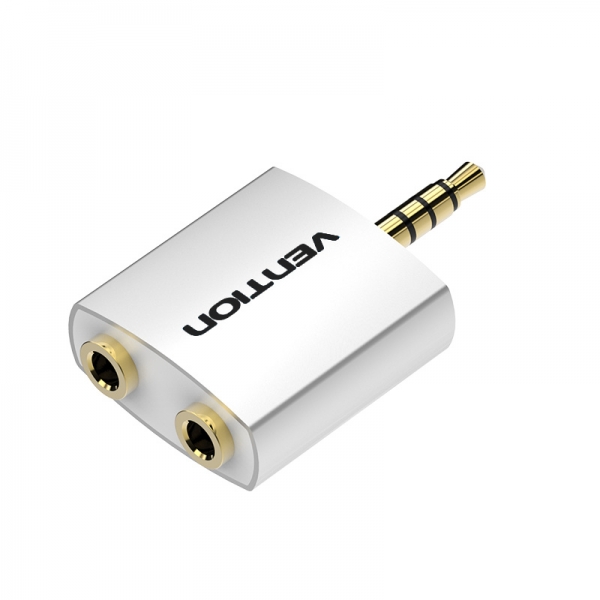 Adaptateur Audio Vention Jack 3.5 Mâle vers 2x Jack 3.5 Femelle - Couleur Blanc