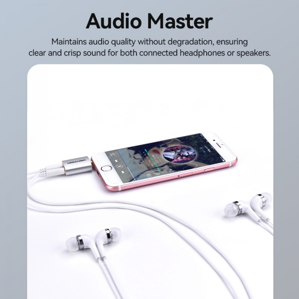 Adaptateur Audio Vention Jack 3.5 Mâle vers 2x Jack 3.5 Femelle - Couleur Blanc