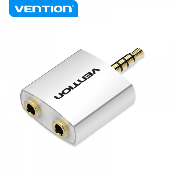 Adaptateur Audio Vention Jack 3.5 Mâle vers 2x Jack 3.5 Femelle - Couleur Blanc