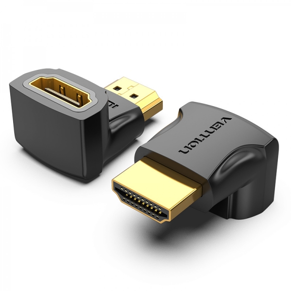 Adaptateur HDMI Mâle vers HDMI Femelle 90º 4K - Noir