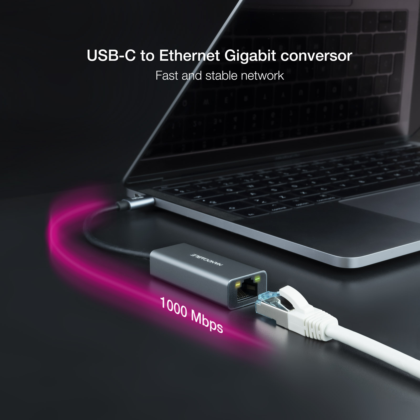 Adaptateur réseau Nanocable USB-C vers Gigabit Ethernet 10/100/1000 Mbps