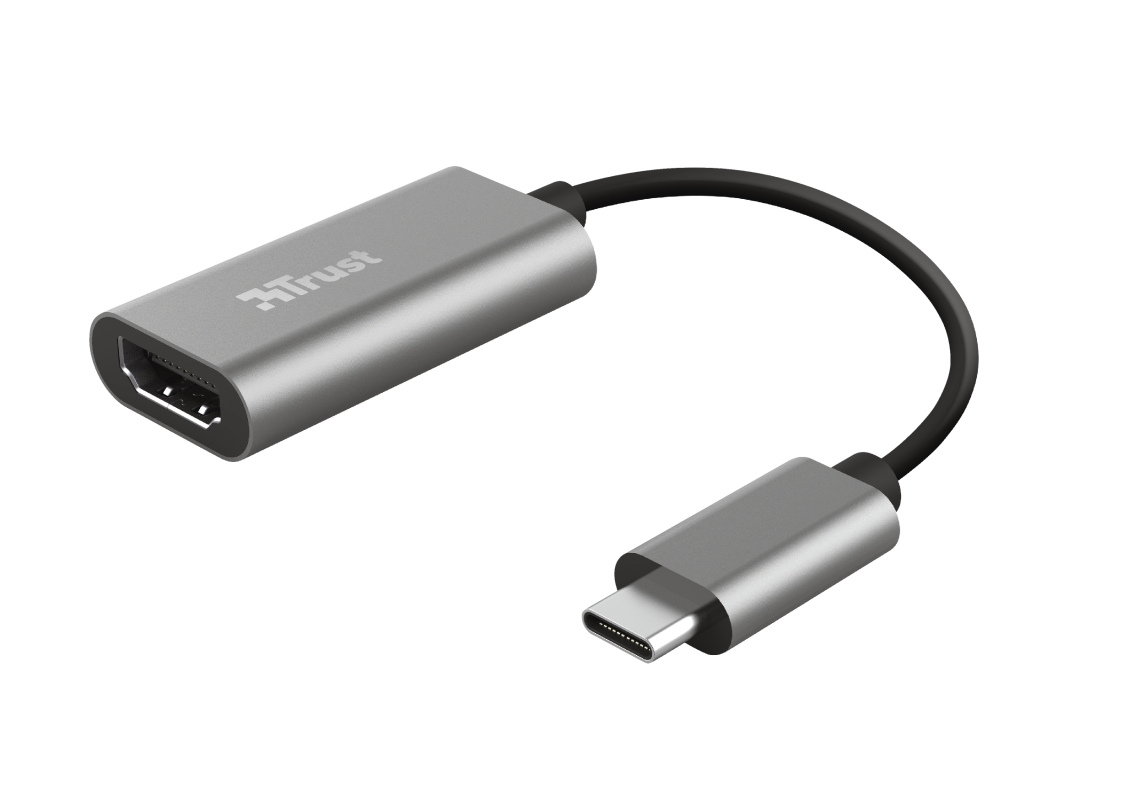 Adaptateur Trust Dalyx USB-C vers HDMI - Compatible UHD 4K - Audio multicanal - Aluminium