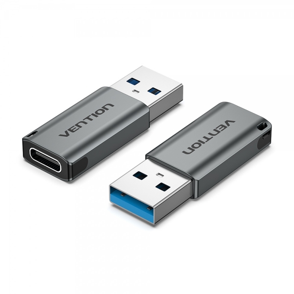 Adaptateur USB 3.0 mâle vers USB-C femelle Vention - Couleur grise