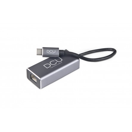 Adaptateur USB C DCU Tecnologic - RJ45 Gigabit Ethernet 1000Mbps - Couleur Métal