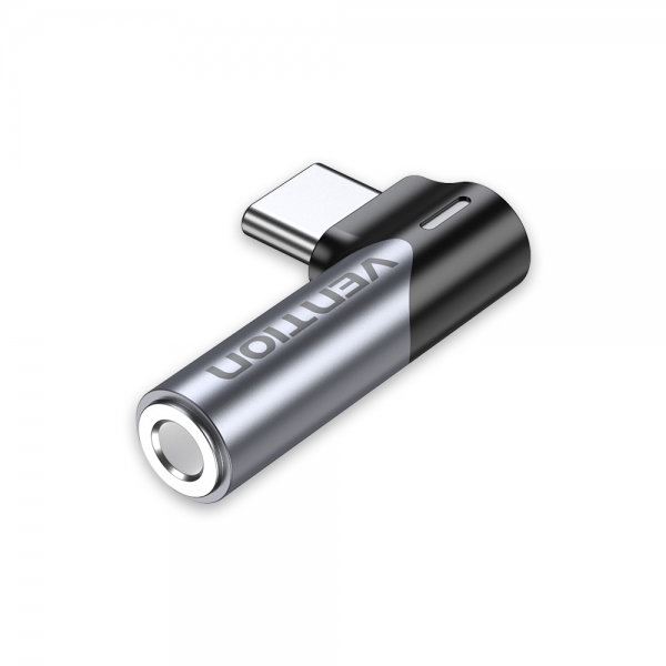 Adaptateur USB-C mâle vers prise femelle 3,5 mm Vention - Aluminium gris