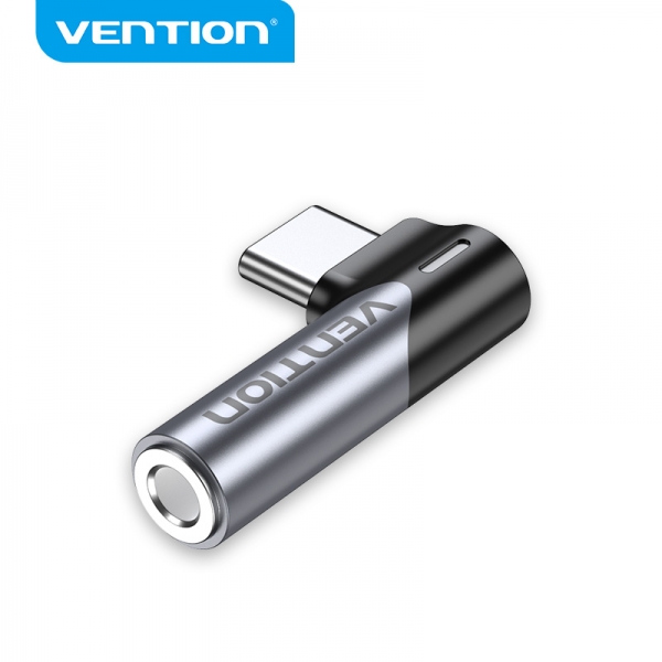 Adaptateur USB-C mâle vers prise femelle 3,5 mm Vention - Aluminium gris