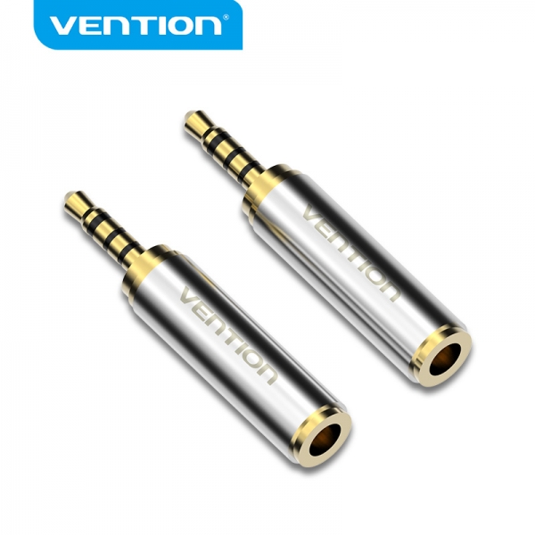 Adaptateur Vention Jack 2,5 mâle vers Jack 3,5 femelle - Couleur argent