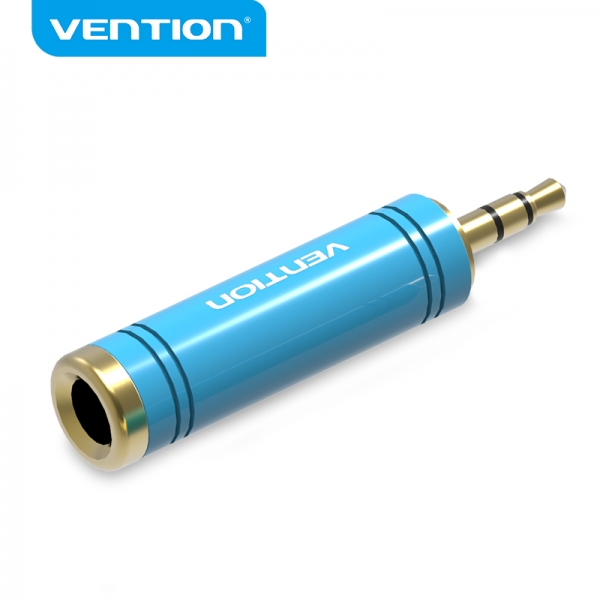 Adaptateur Vention Jack 3.5 Mâle vers Jack 6.5 Femelle - Couleur Bleu