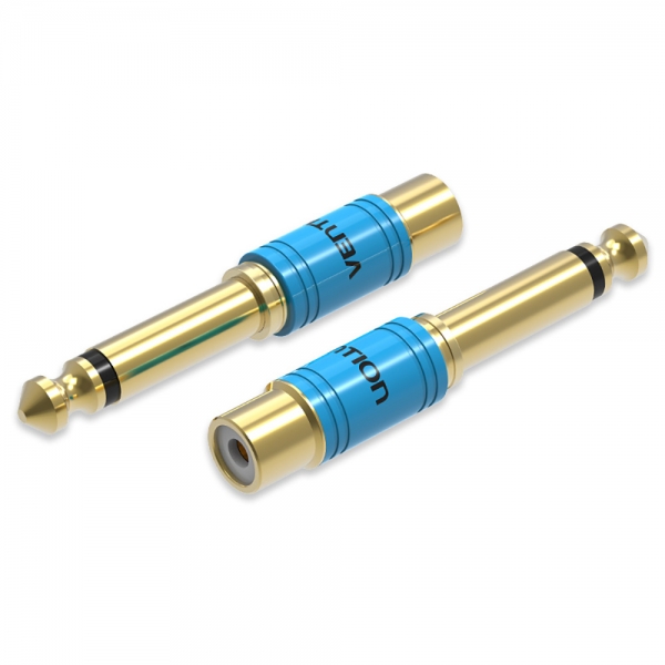 Adaptateur Vention RCA Femelle vers Jack 6.5 Mâle - Couleur Bleue