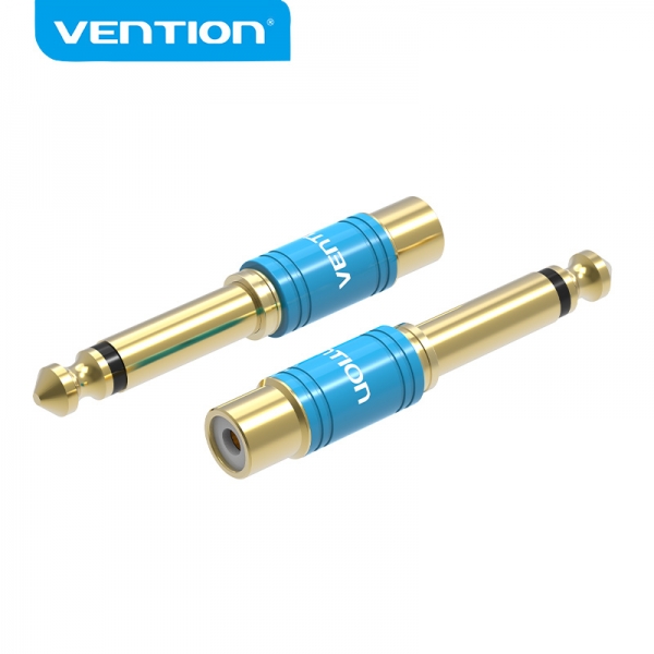 Adaptateur Vention RCA Femelle vers Jack 6.5 Mâle - Couleur Bleue