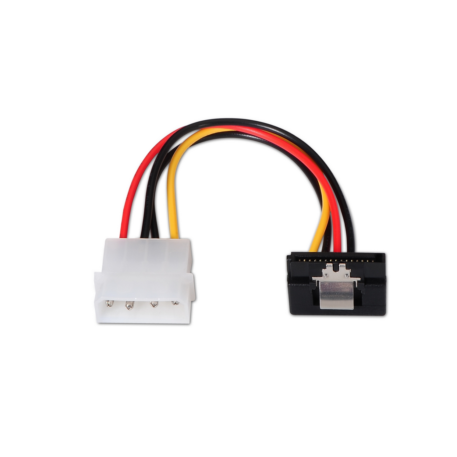 Aisens Câble d'Alimentation SATA Coudé avec Ancres - Molex 4pin/M-SATA Femelle - 16cm - 100% Cuivre - Couleur Noir