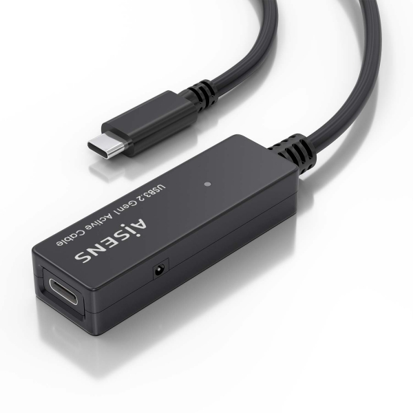 Aisens Câble d'extension USB 3.2 Gen1x1 avec amplificateur - USB-C/M-USB-C/H - 5m - Noir