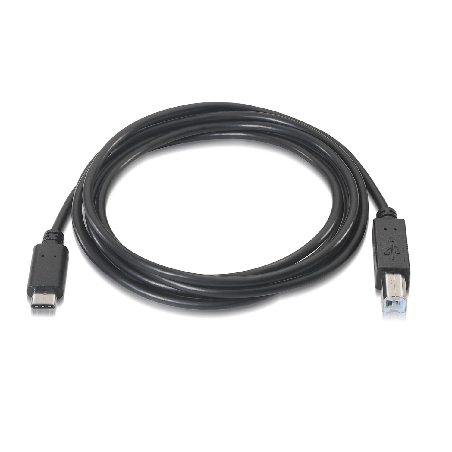 Aisens Câble d'imprimante USB 2.0 3A - Type USB-C Mâle vers B Mâle - 1.0m - Couleur Noir