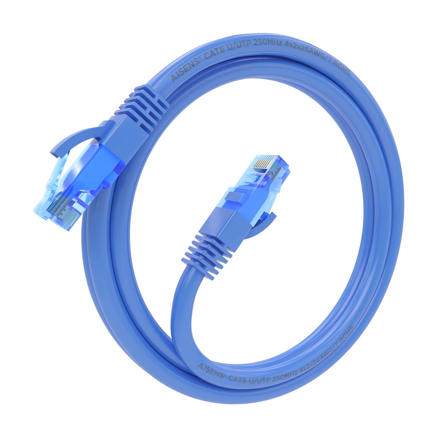 Aisens Câble réseau Cordon de brassage RJ45 Cat.6 UTP AWG26 CCA - 1,0 m - Couleur bleue