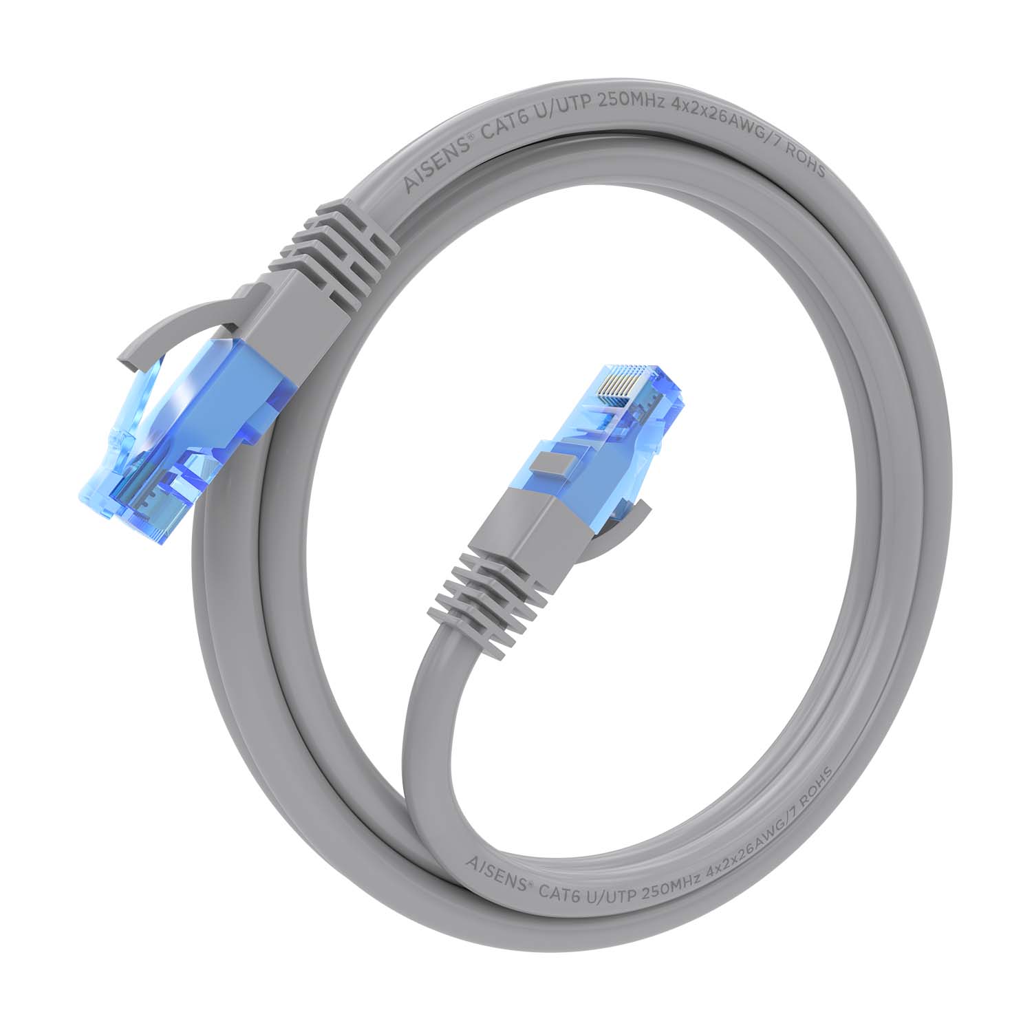 Aisens Câble réseau Cordon de brassage RJ45 Cat.6 UTP AWG26 CCA - 1,0 m - Couleur grise