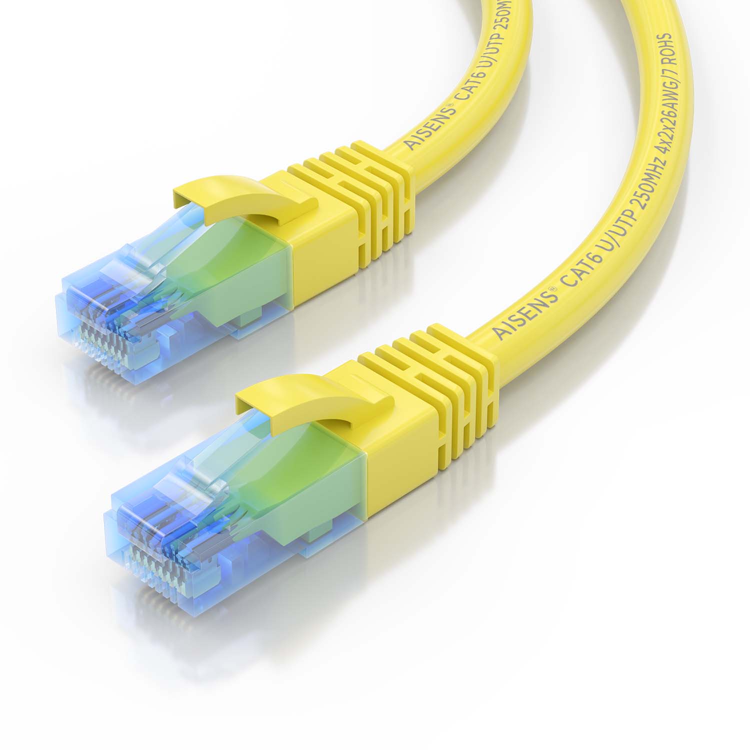 Aisens Câble réseau Cordon de brassage RJ45 Cat.6 UTP AWG26 CCA - 1,0 m - Couleur jaune