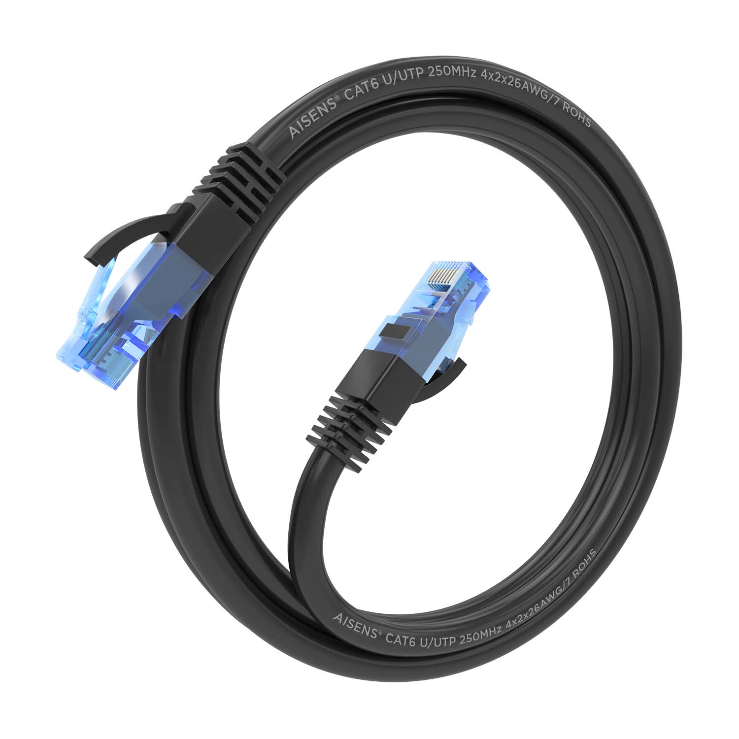 Aisens Câble réseau Cordon de brassage RJ45 Cat.6 UTP AWG26 CCA - 1,0 m - Couleur noire