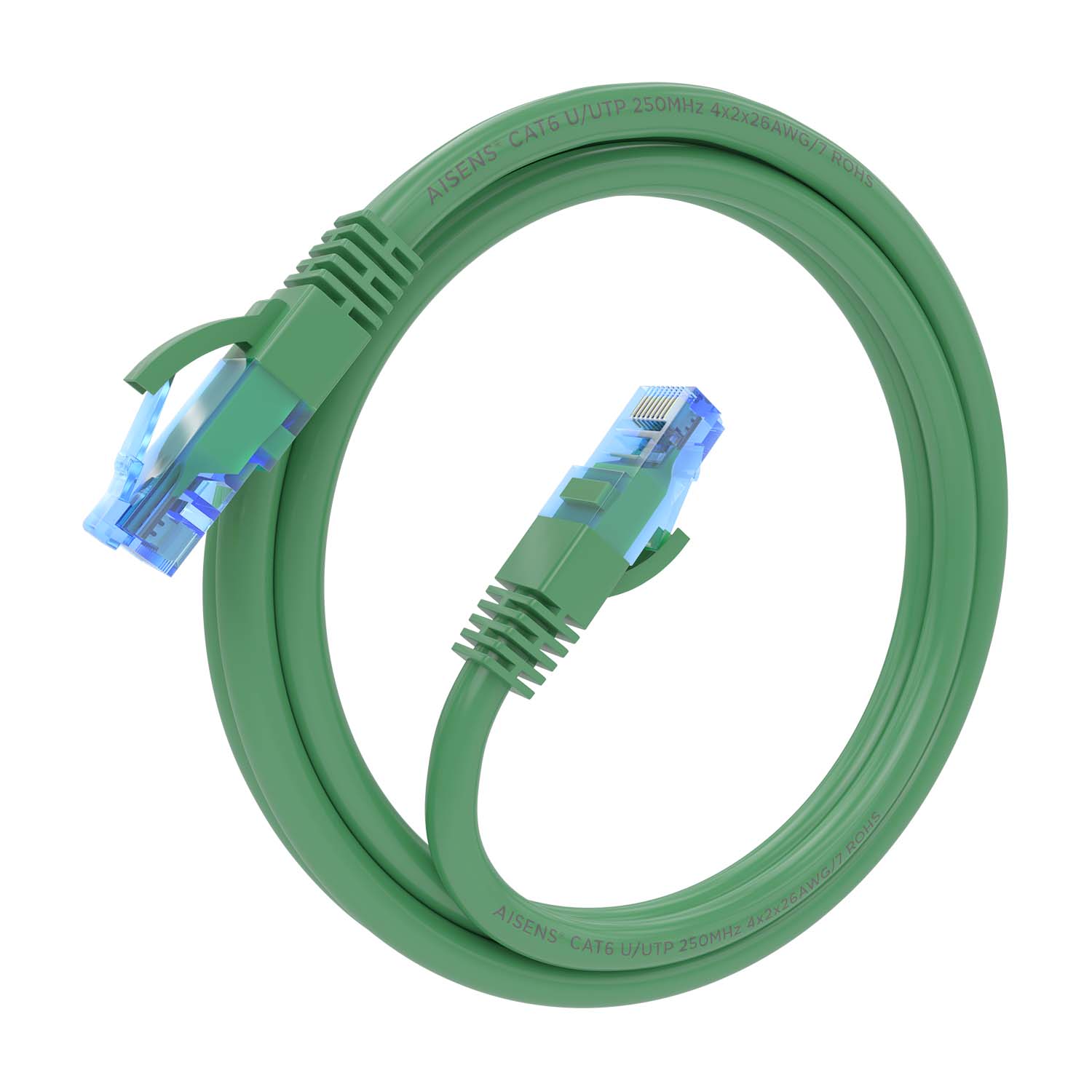 Aisens Câble réseau Cordon de brassage RJ45 Cat.6 UTP AWG26 CCA - 1,0 m - Couleur verte