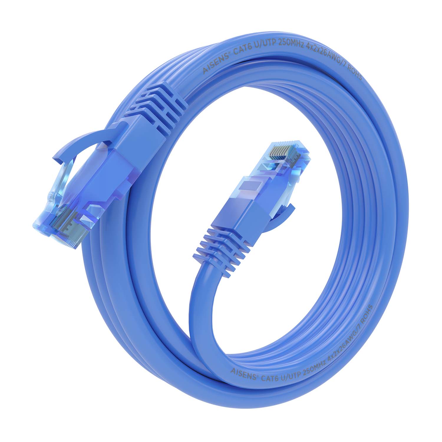 Aisens Câble réseau Cordon de brassage RJ45 Cat.6 UTP AWG26 CCA - 2,0 m - Couleur bleue