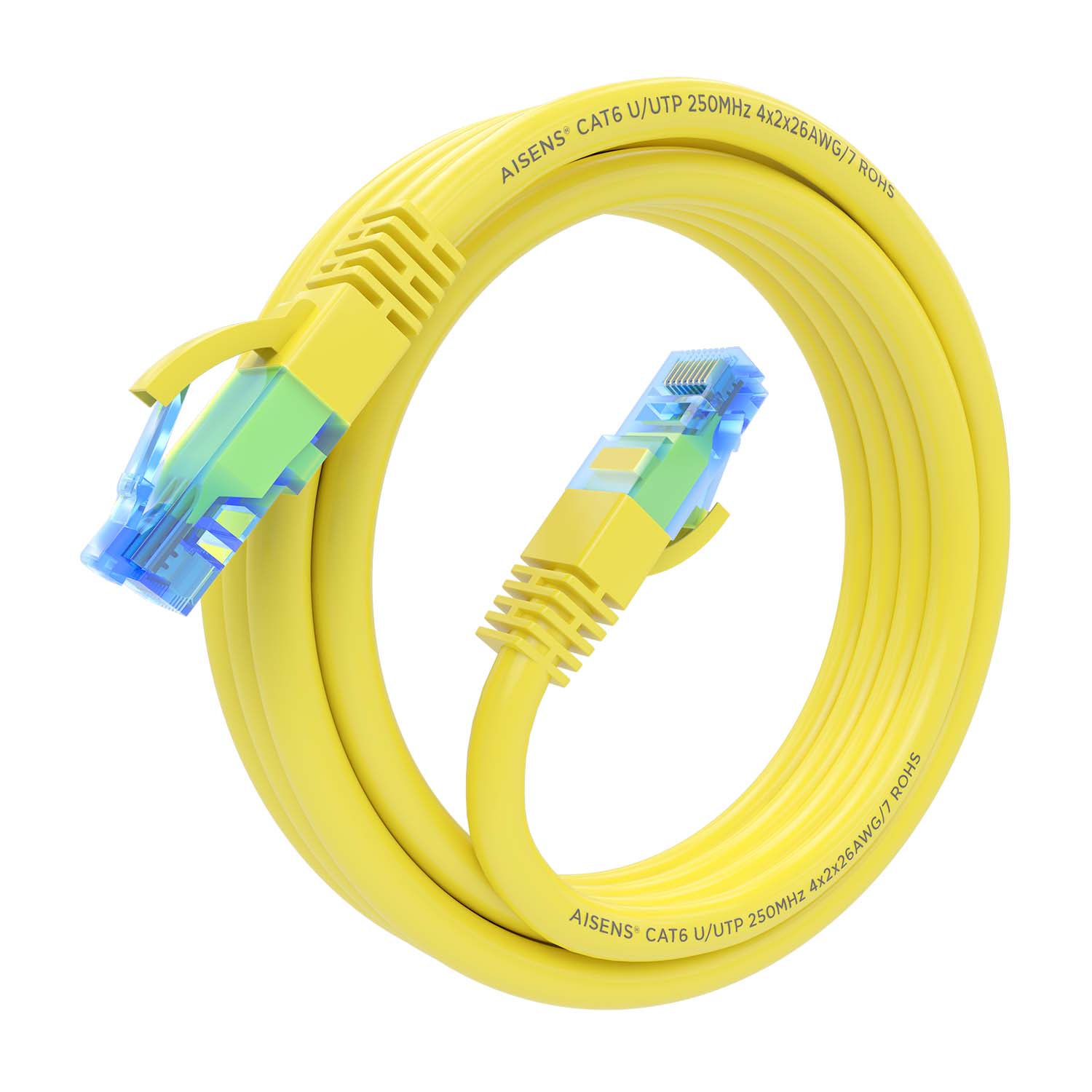 Aisens Câble réseau Cordon de brassage RJ45 Cat.6 UTP AWG26 CCA - 2,0 m - Couleur jaune