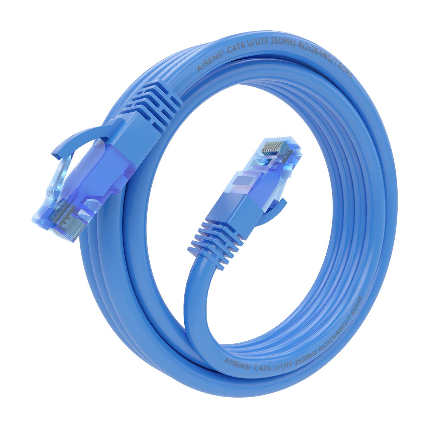 Aisens Câble réseau Cordon de brassage RJ45 Cat.6 UTP AWG26 CCA - 3,0 m - Couleur bleue