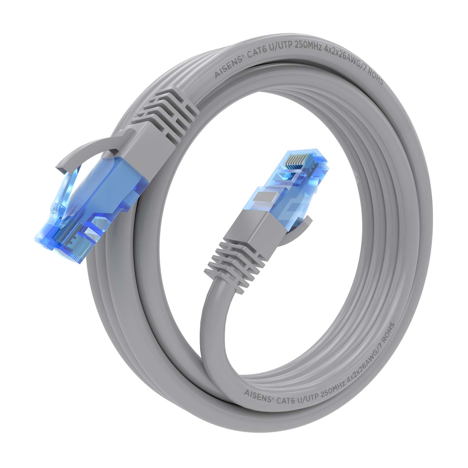 Aisens Câble réseau Cordon de brassage RJ45 Cat.6 UTP AWG26 CCA - 3,0 m - Couleur grise