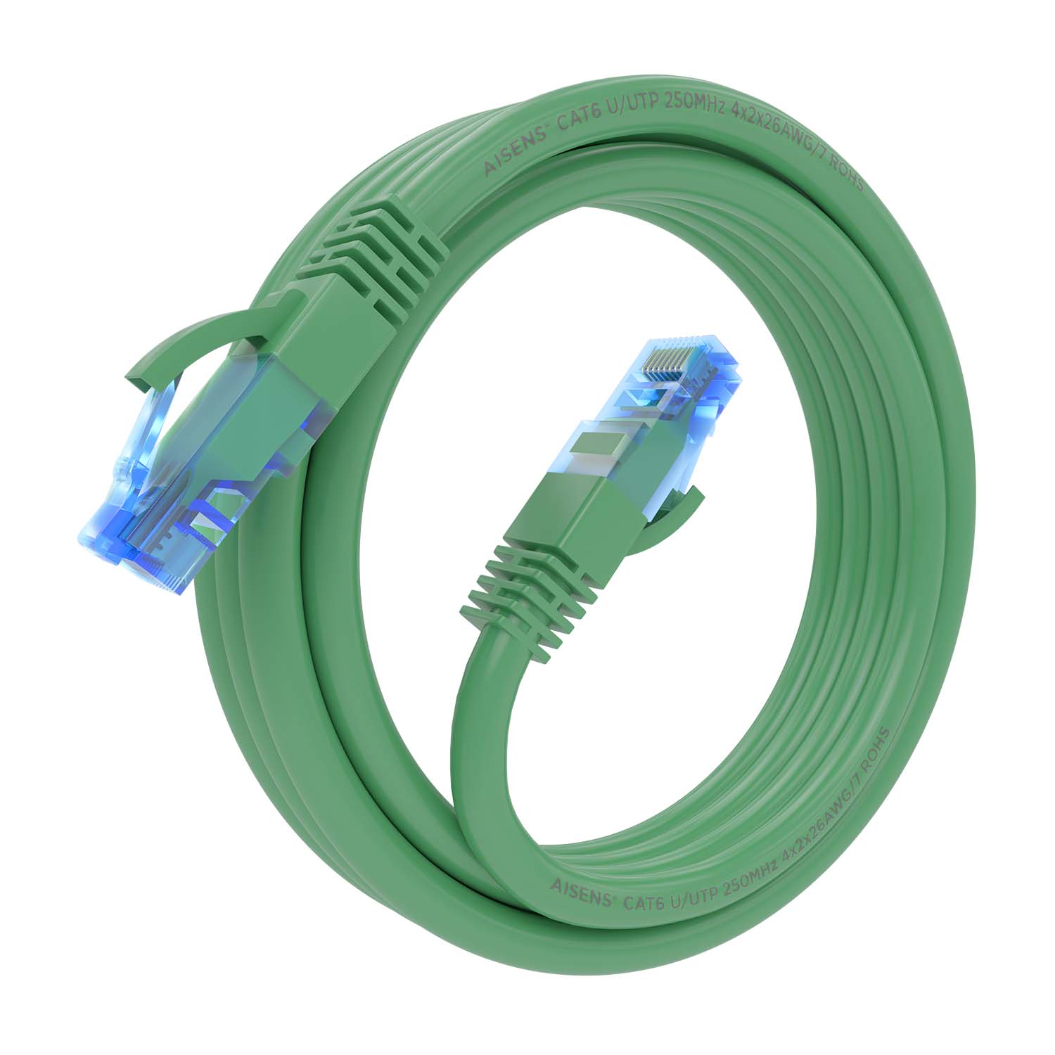 Aisens Câble réseau Cordon de brassage RJ45 Cat.6 UTP AWG26 CCA - 3,0 m - Couleur verte