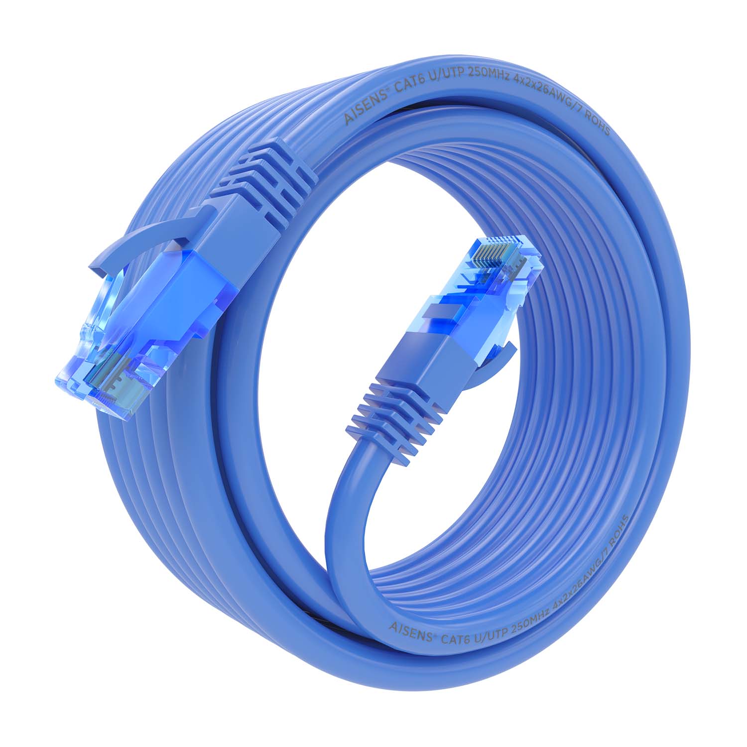 Aisens Câble réseau Cordon de brassage RJ45 Cat.6 UTP AWG26 CCA - 4,0 m - Couleur bleue