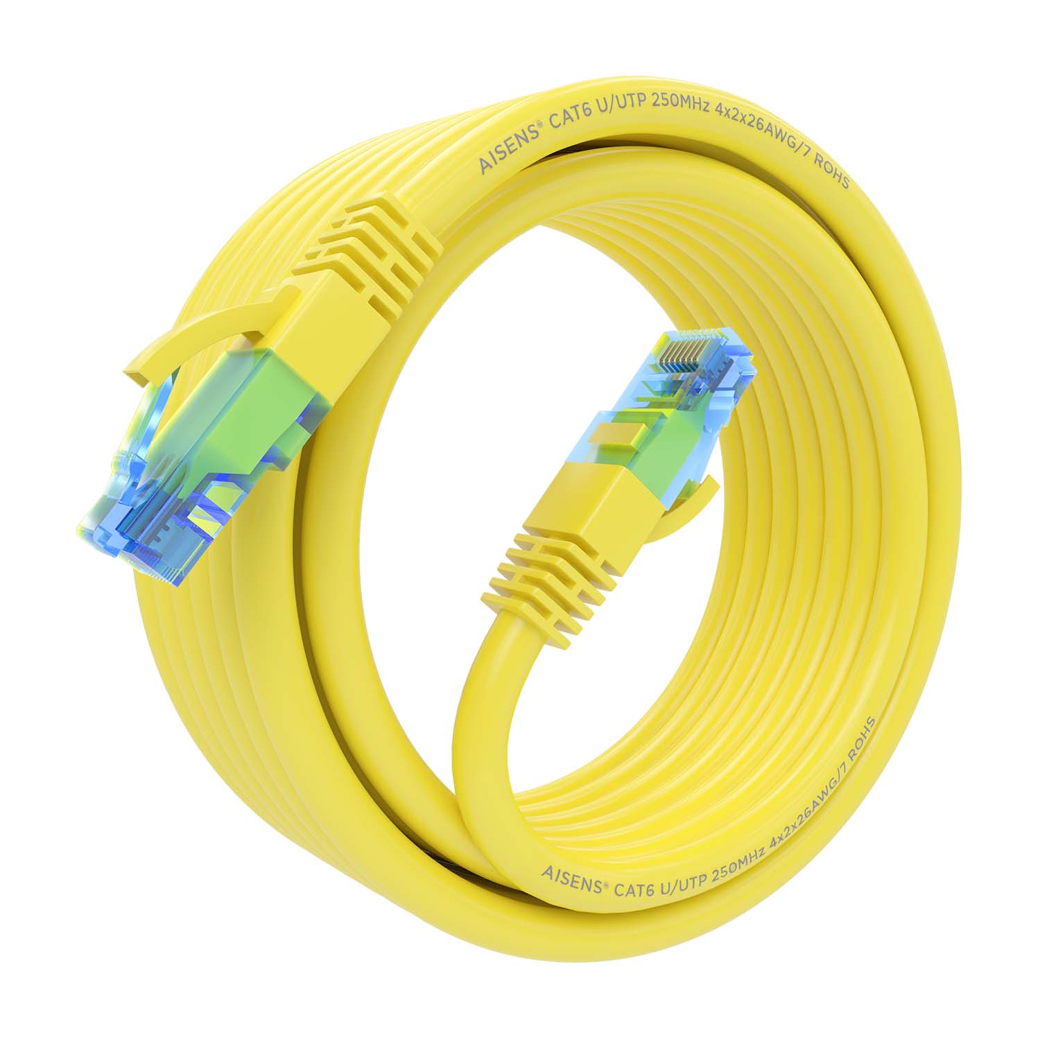 Aisens Câble réseau Cordon de brassage RJ45 Cat.6 UTP AWG26 CCA - 5,0 m - Couleur jaune