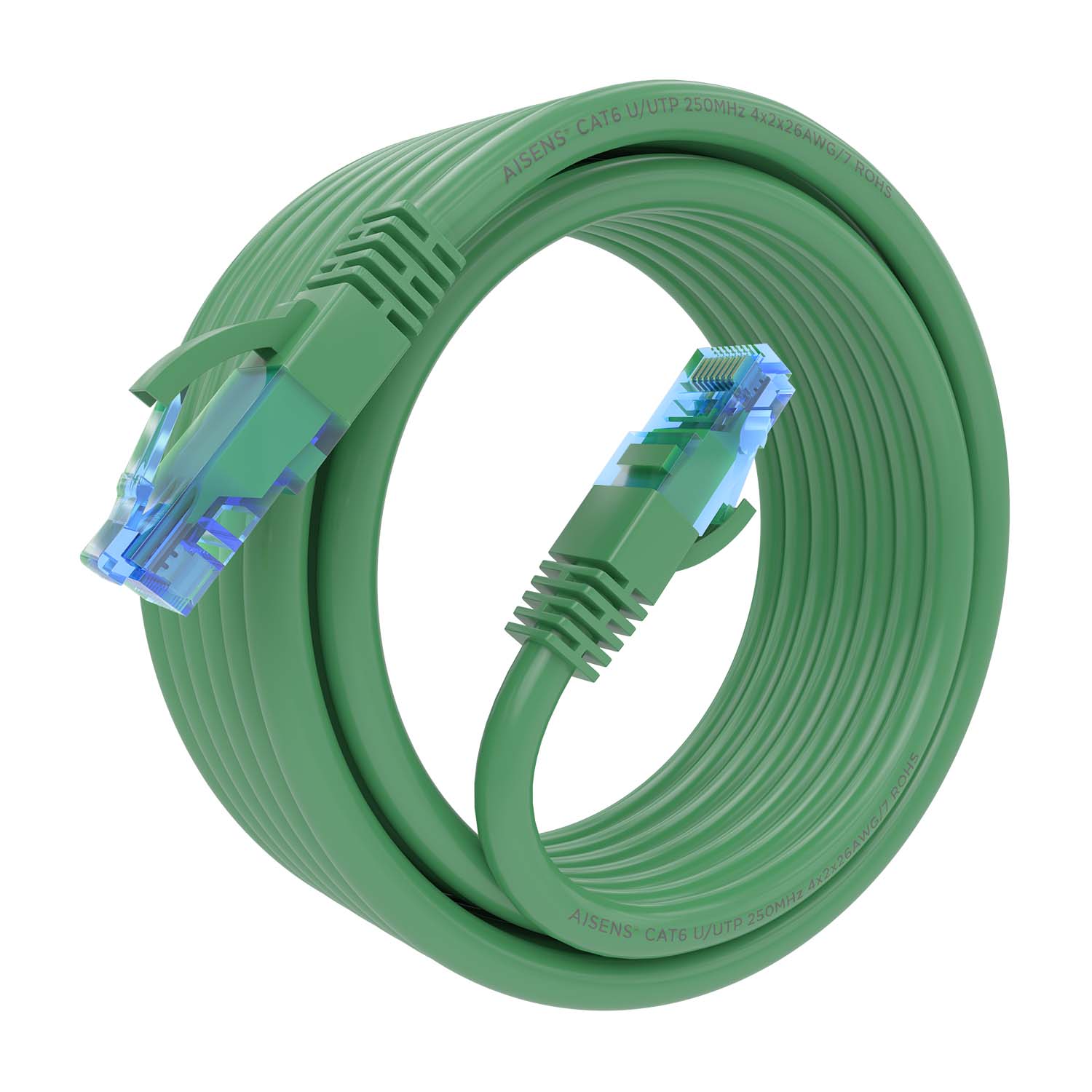 Aisens Câble réseau Cordon de brassage RJ45 Cat.6 UTP AWG26 CCA - 5,0 m - Couleur verte