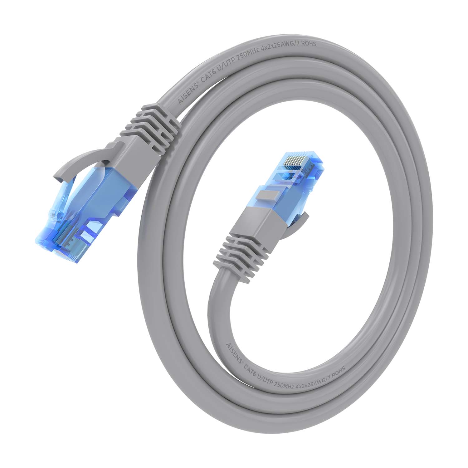 Aisens Câble réseau Patch Cord RJ45 Cat.6 UTP AWG26 CCA - 0,5 m - Couleur Grise