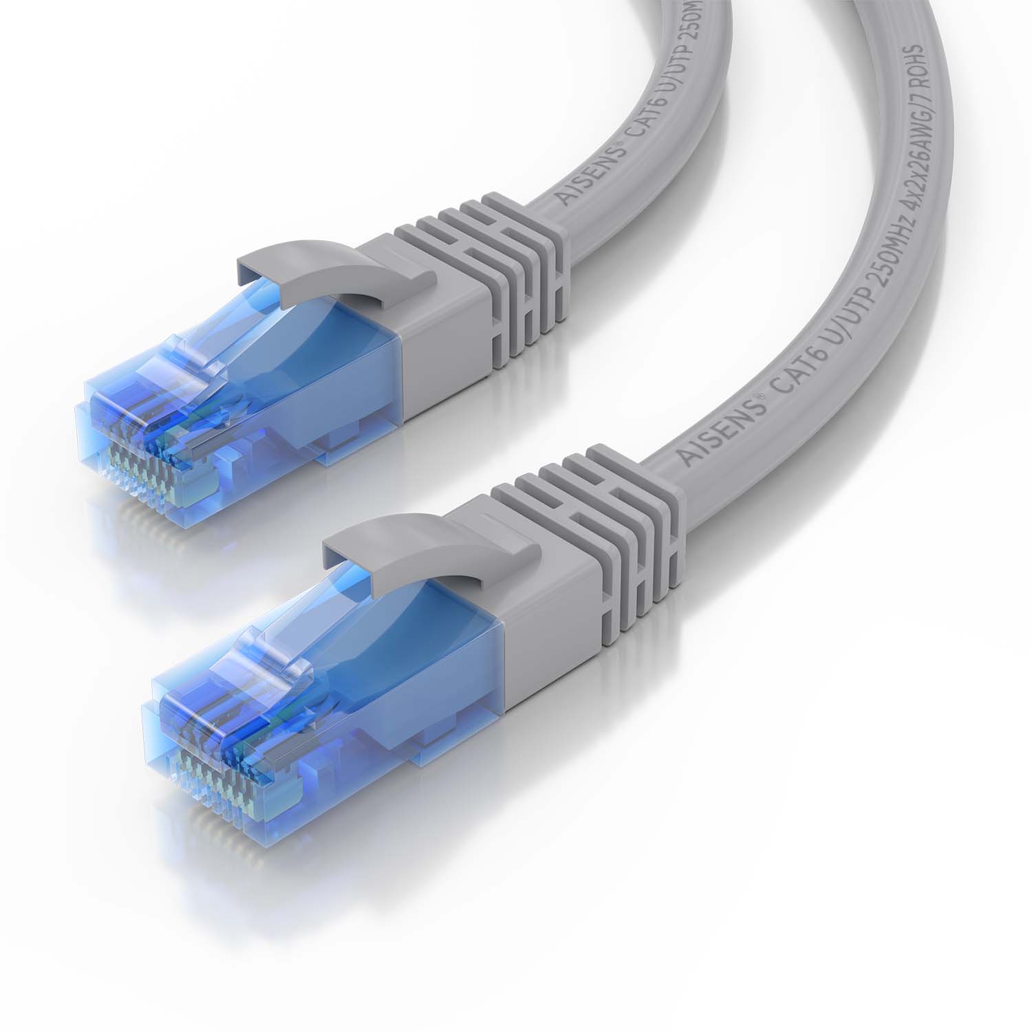 Aisens Câble réseau Patch Cord RJ45 Cat.6 UTP AWG26 CCA - 0,5 m - Couleur Grise