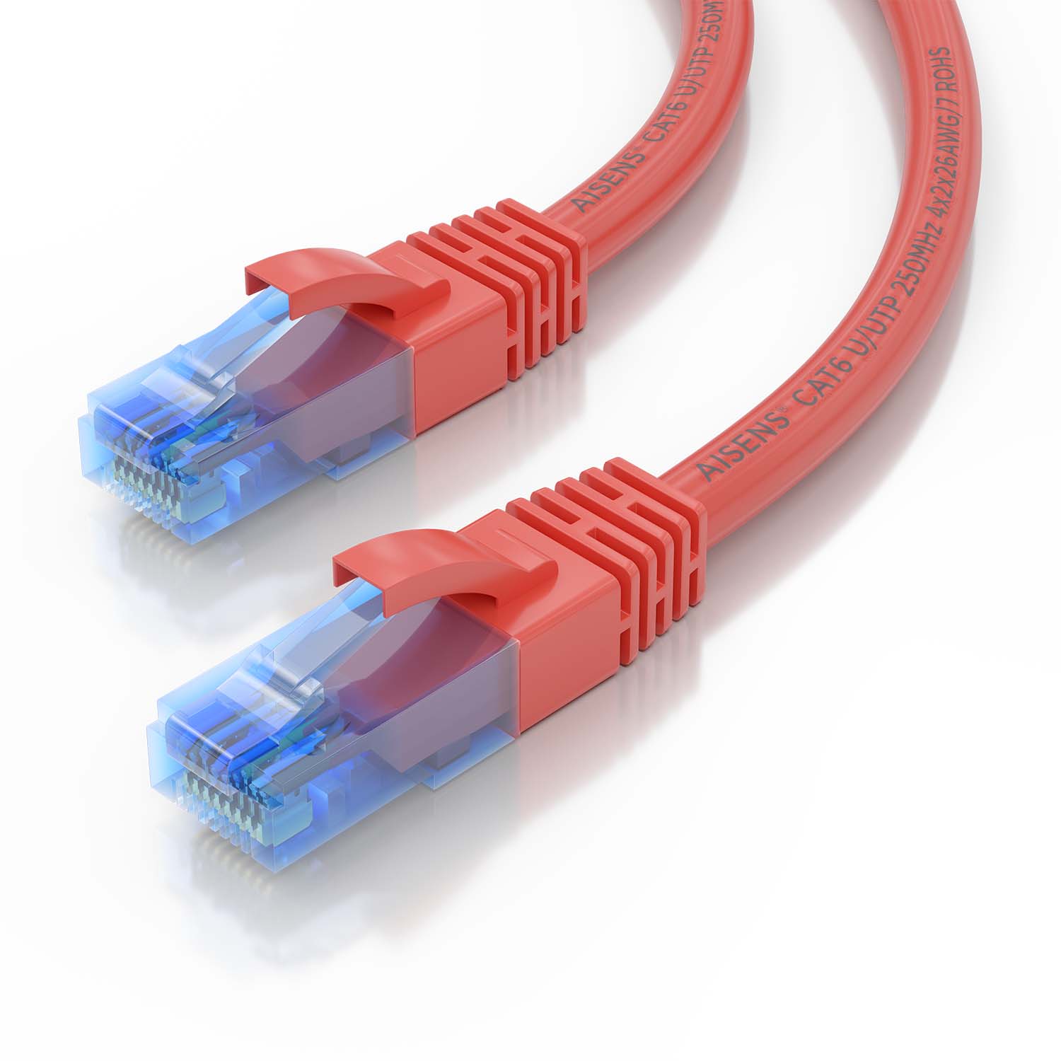 Aisens Câble réseau Patch Cord RJ45 Cat.6 UTP AWG26 CCA - 0,75 m - Couleur Rouge